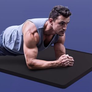 Premium Thick Yoga Mat for Home Gym and Outdoor Fitness Training - Non-Slip, Extra Cushioning, and Durable Black Mat