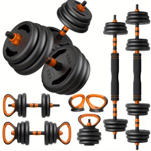 Adjustable Dumbbell Set With Connector, 4-in-1 Dumbbell Set, 45lbs Free Weight Set, Suitable For Strength Training, Muscle Training, And Full Body Fitness