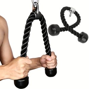 1pc Dual Head Rope, Biceps Muscle Exercise Rope, High Position Pull-down Handle Rope, Arm Muscle Exercise Resistance Band, Fitness Strength Training Equipment