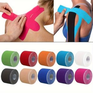 2Pcs Kinematic Athletic Tape - Sports Recovery & Protection Tape for Fitness, Tennis, Running, Knee Support - Elastic Breathable Adhesive Strapping