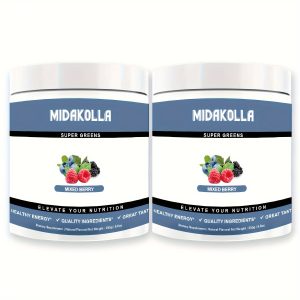 MIDAKOLLA, 1,2btls, Super Greens Powder For Women, With Spirulina, Chlorella