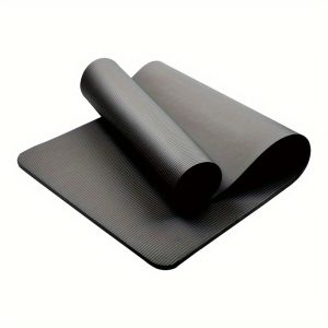 Black Non-Slip Yoga Mat - Easy Clean, Compact Storage for Beginners & Fitness Enthusiasts